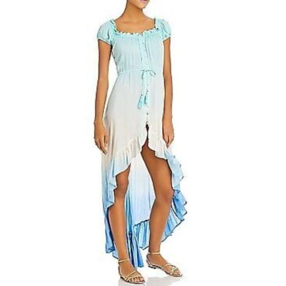 NWT MSRP$122 Tiare Hawaii TEAL BLUE OMBRE Riviera Swim Cover-up Dress One Size - Picture 1 of 1
